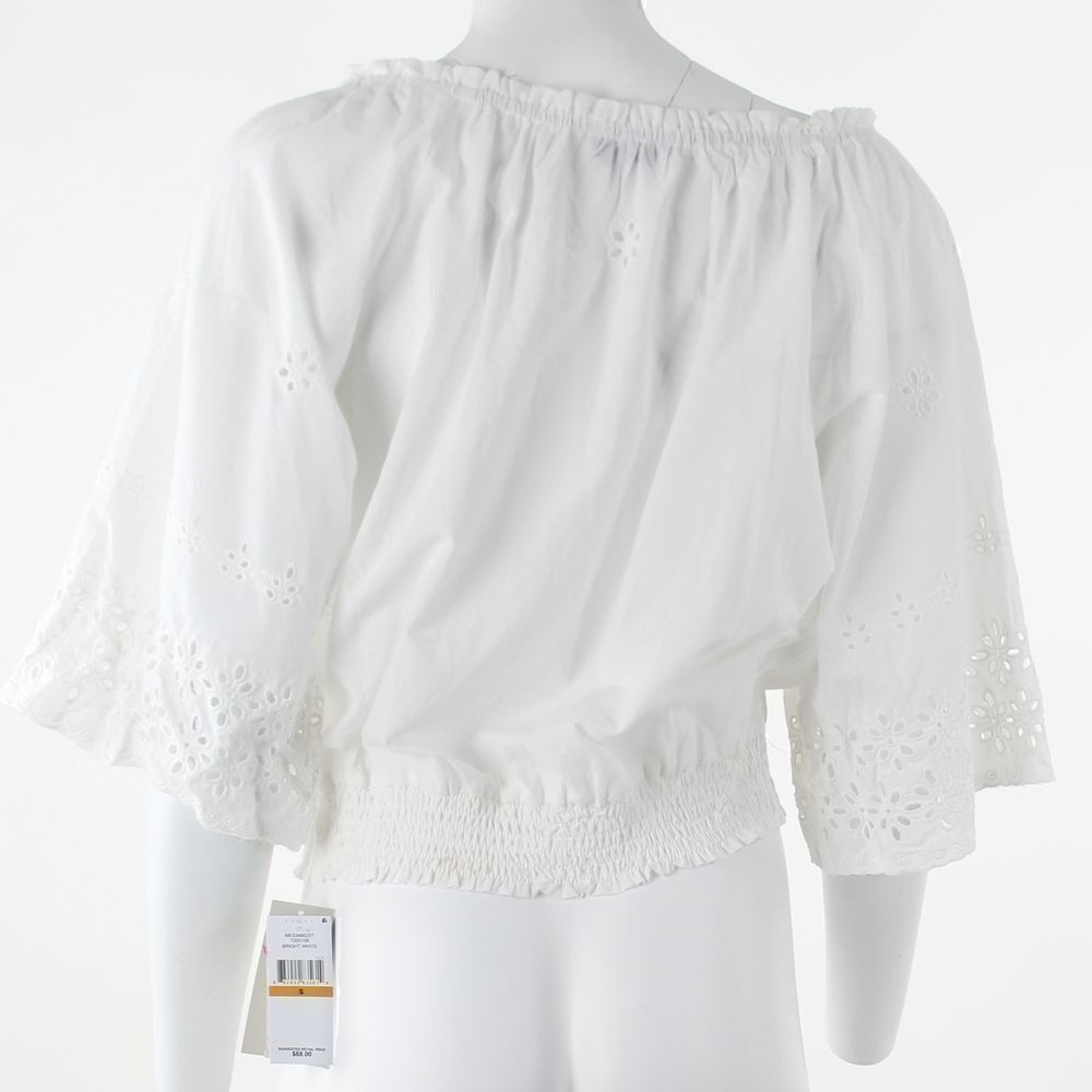 Single Thread Eyelet Off-the-Shoulder Top - Picture 3 of 5